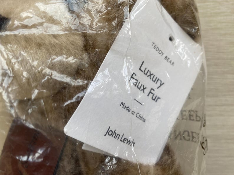 John Lewis Luxury Faux Fur Teddy Bear Soft Toy Plush Christmas With