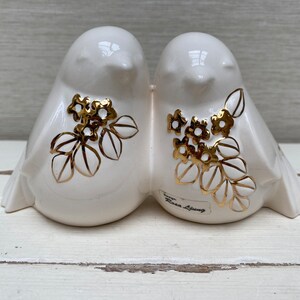 Swedish Vintage Rosa Ljung Handmade Pair of Doves Studio Pottery Ornament