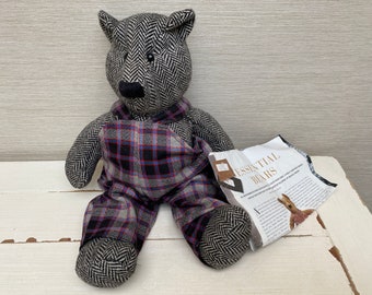 Caledonian Bears - Wee Jock - Handgemaakte Schotse Tweed Teddybeer 16"