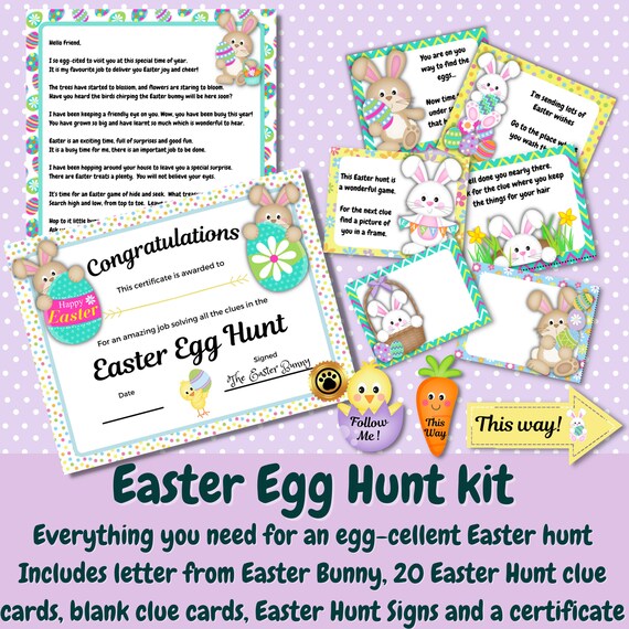 Easter Egg Hunt Bumper Kit Includes Easter Egg Hunt Clues Etsy