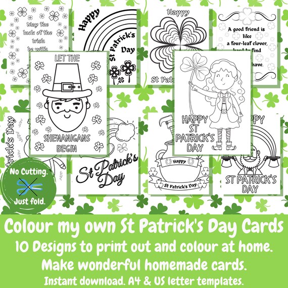 St Patrick's Day Printable Cards. Homemade St | Etsy