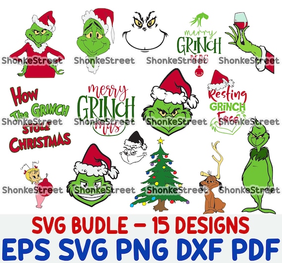 Download Grinch Svg Bundle Christmas Svg Resting Grinch Face Etsy