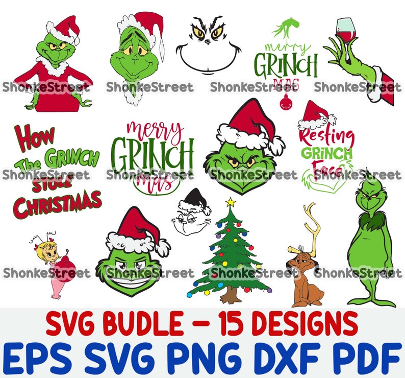 Download Grinch SVG Bundle Christmas Svg Resting Grinch Face | Etsy