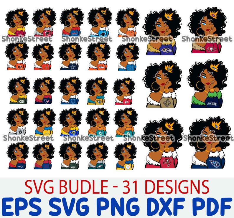 Download NFL Girl Svg NFL Bundle Black Girl Svg Bundle Football SVG ...