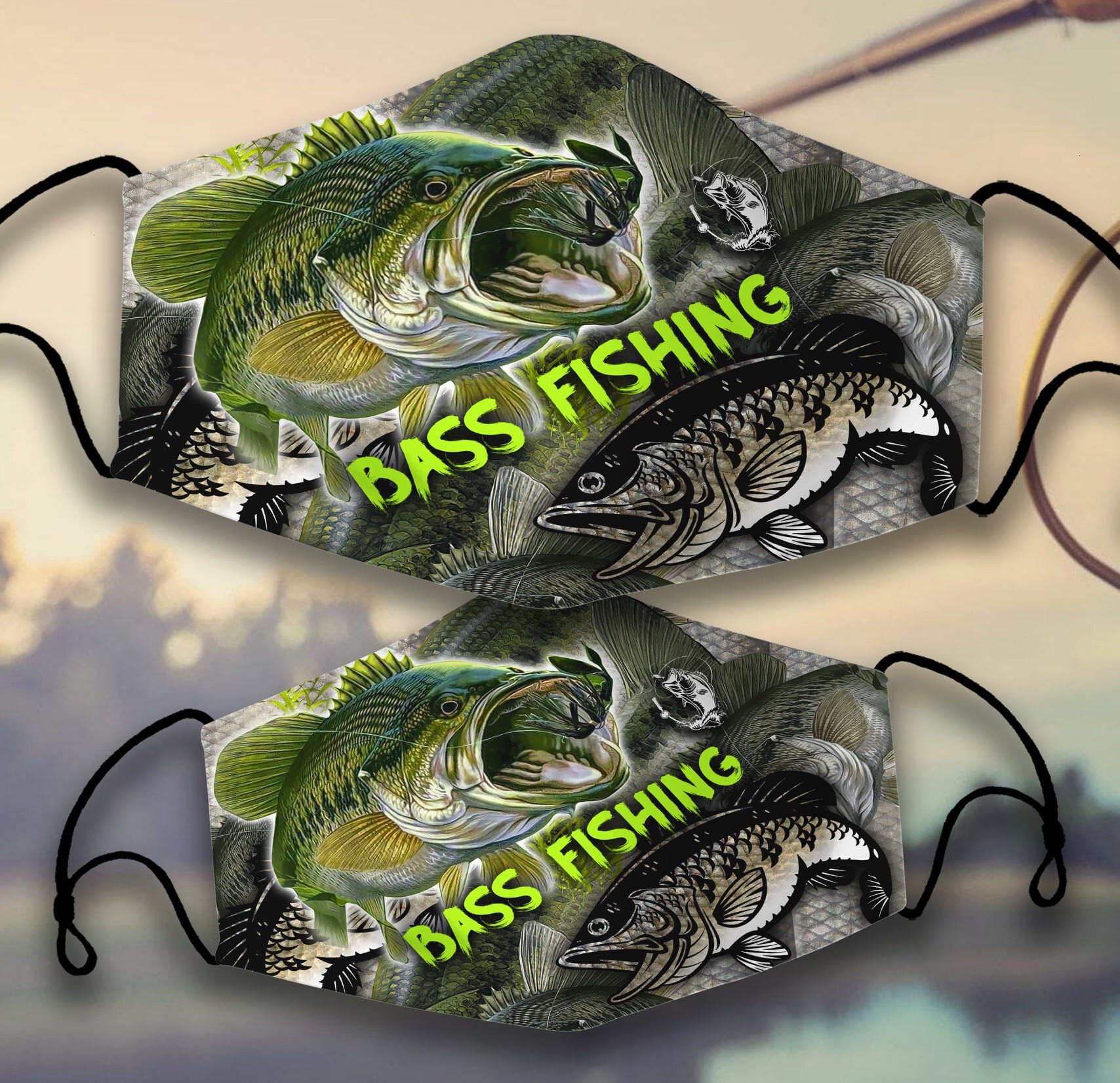 Bass Fishing Face Mask Etsy