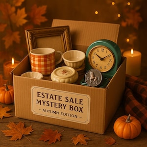 Autumn Fall Themed Vintage Curated Estate Sale Mystery Box