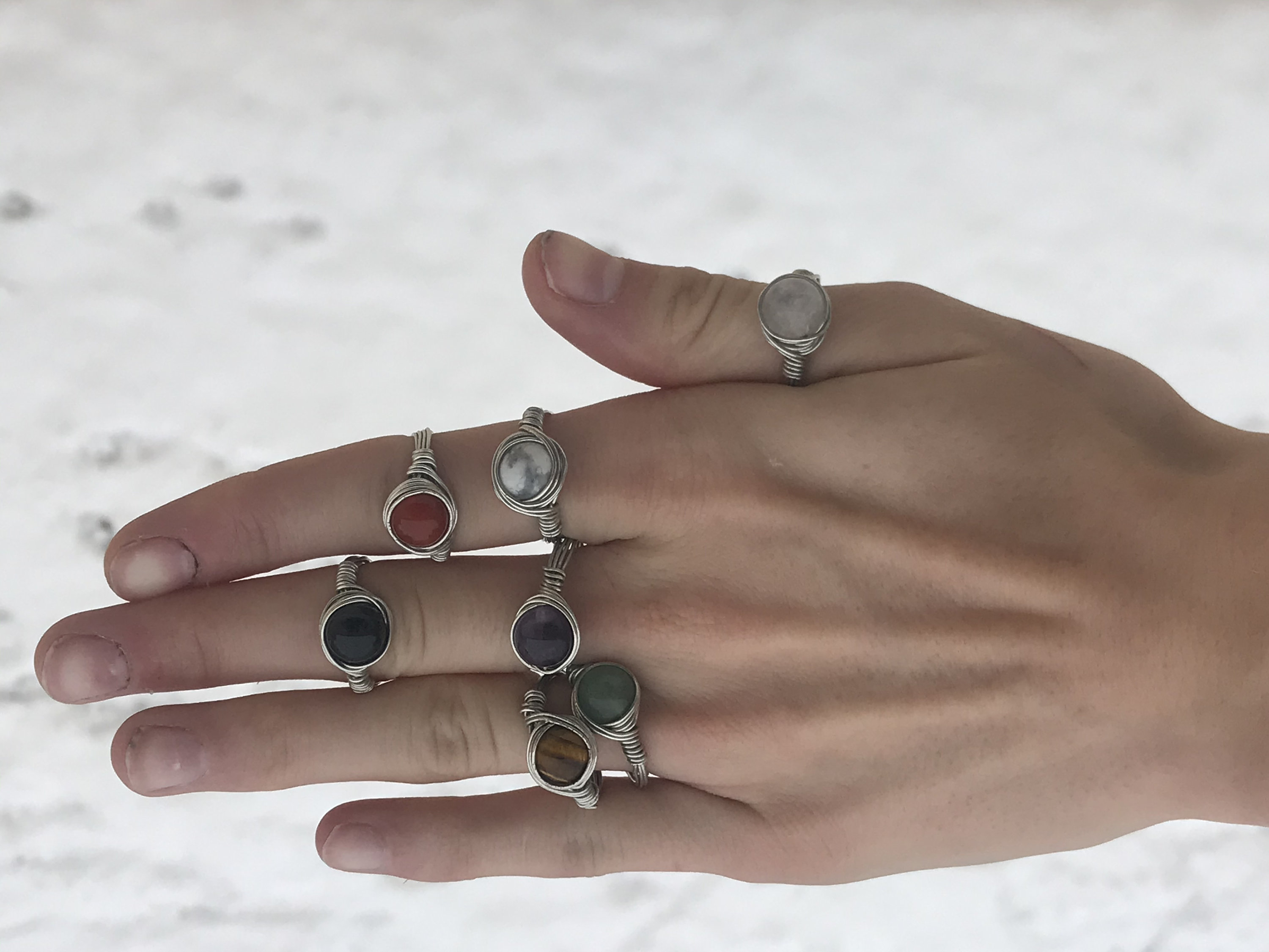 Healing Crystal Rings Etsy