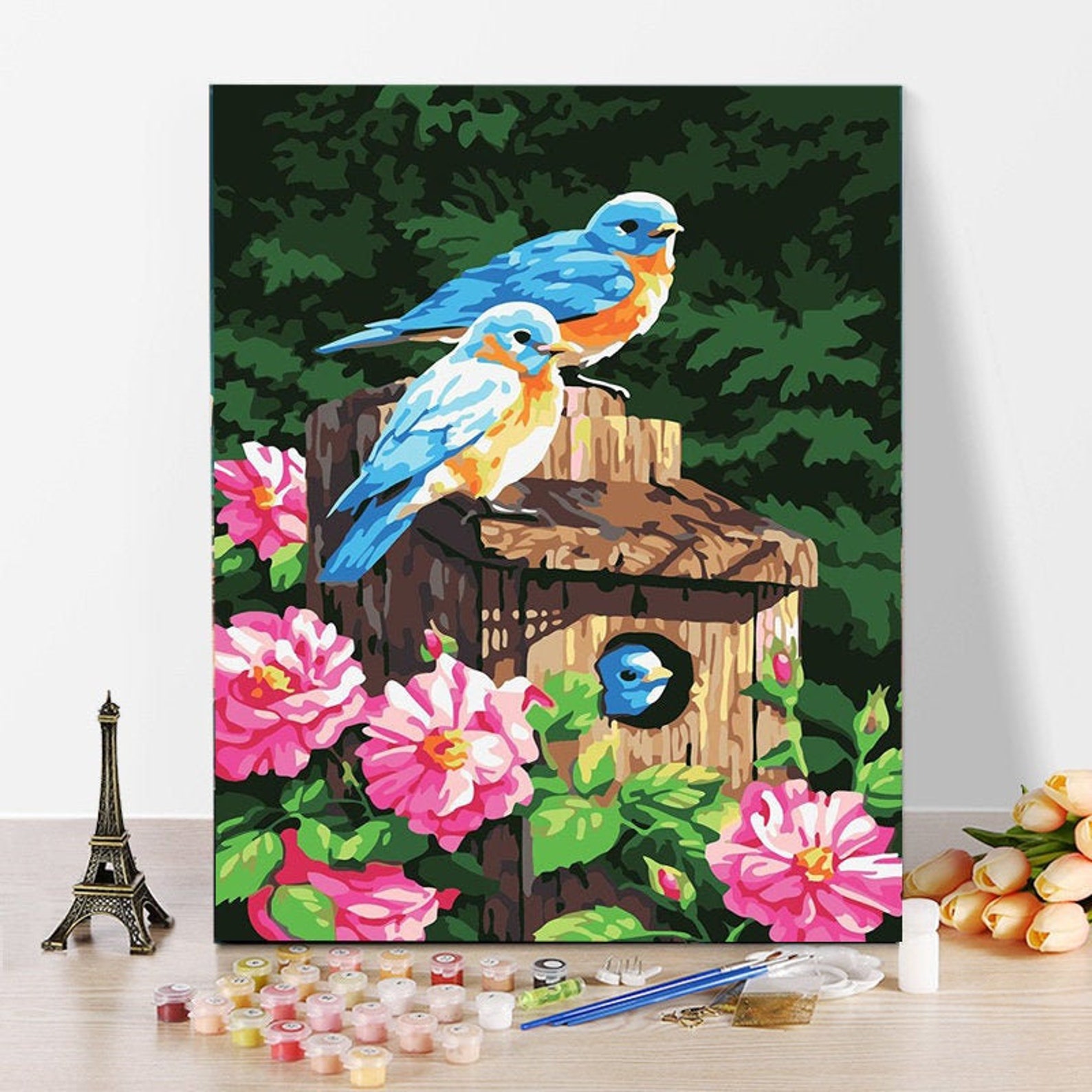 Bird On a Branch Paint by Number kit Home Decoration Color Etsy