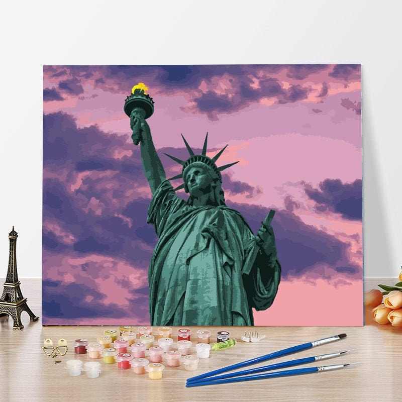 Statue of Liberty Paint By Number Kit DIY Painting Kit Etsy