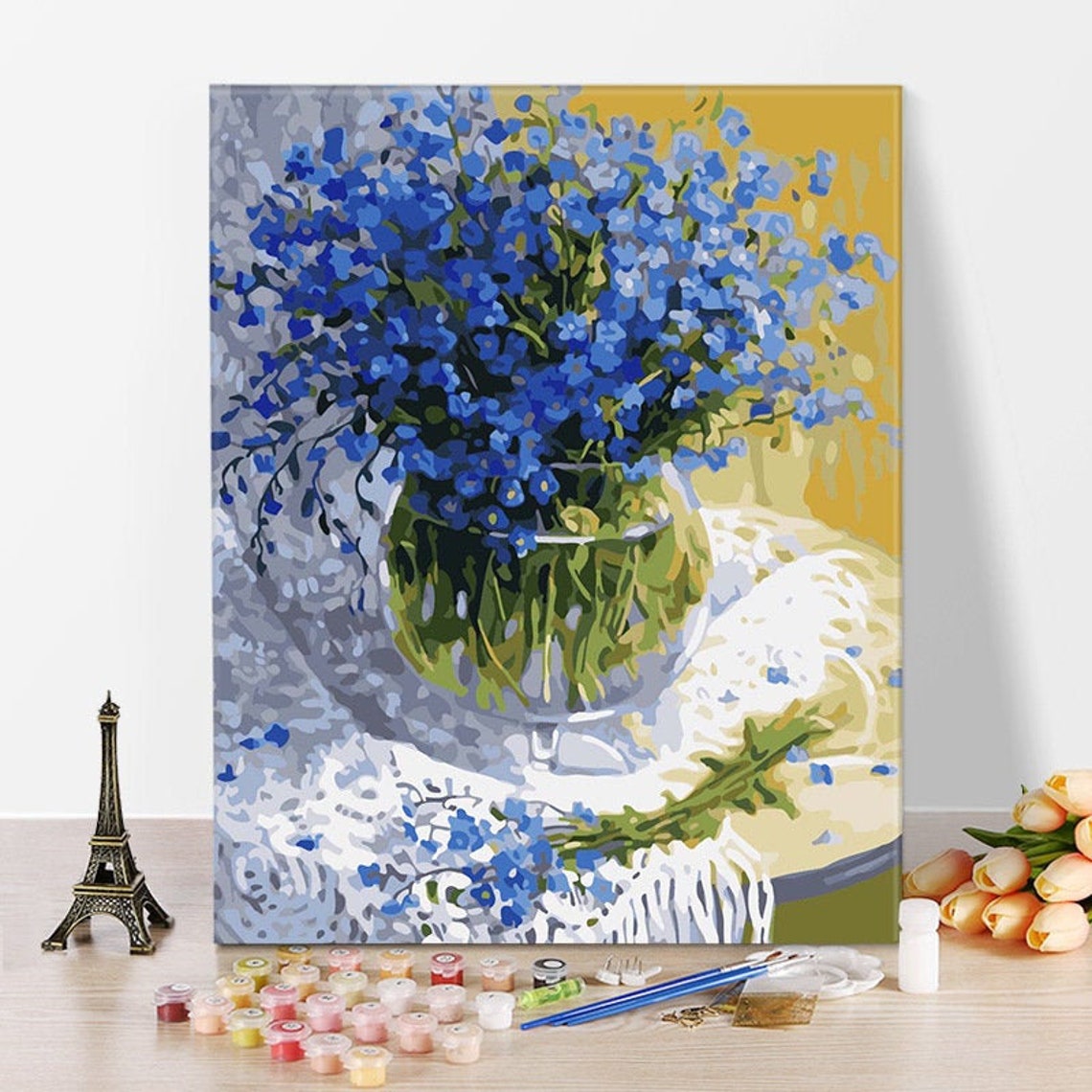 Paint By Number Kit for Adult Kids Beginner Daisy Blue Flowers Etsy