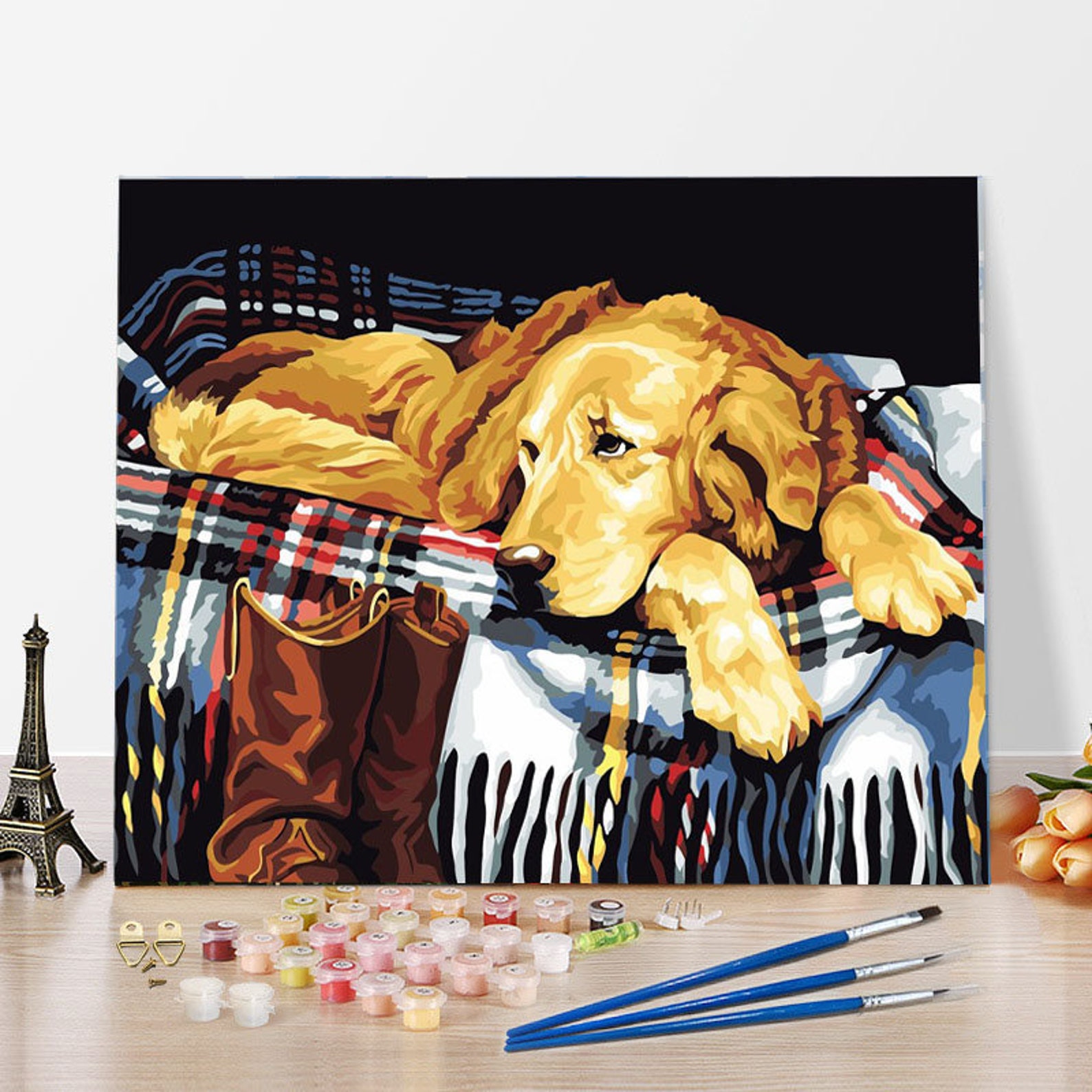 Paint By Number DIY Painting KitCute Dog ColorsAdult Paint Etsy