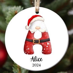 Adorno personalizado con nombre / Adorno navideño / Adorno con monograma / Regalo navideño / Regalo para él / Adorno con nombre y letra