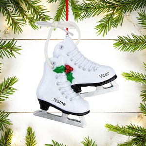 Ice Skates Figure Personalized Christmas Ornament, 2022 Ice Figure Skates, Custom Ice Skating Ornament, Personalized Christmas Tree Ornament