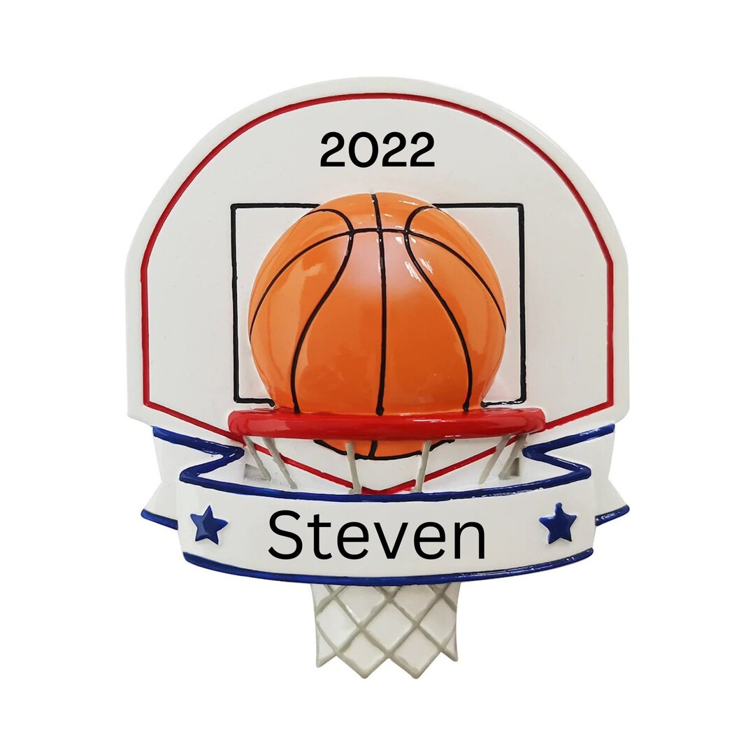 Basketball Backboard & Ball Personalized Christmas Ornament, 2023 Gift