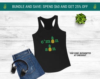C'mon Son Pineapple Racerback Tank Top - Psych TV Show