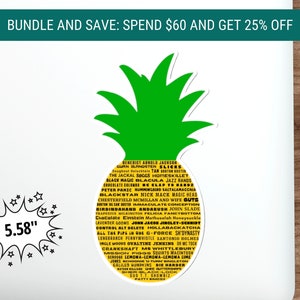 Psych Pineapple Sticker | Gus Nicknames Sticker | Psych TV Show | Shawn Spencer | Burton Guster | Shawn and Gus | TV Show Stickers