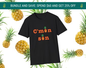 C'mon Son Psych Halloween Tee: Jack-o'-Lantern Pineapple Design - Psych TV Show