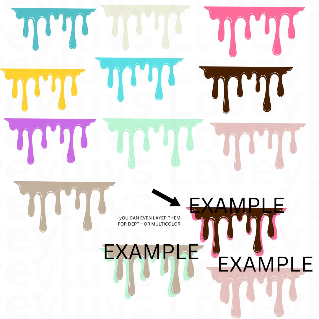 Rgb Drips Drips PNG Multiple Colors - Etsy