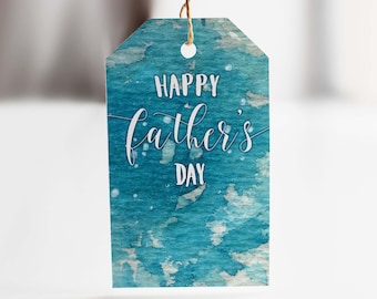 Watercolor Father's Day Printable Tag Happy Fathers Day Favor Tags Gift For Dad Minimalist Tag Instant Download