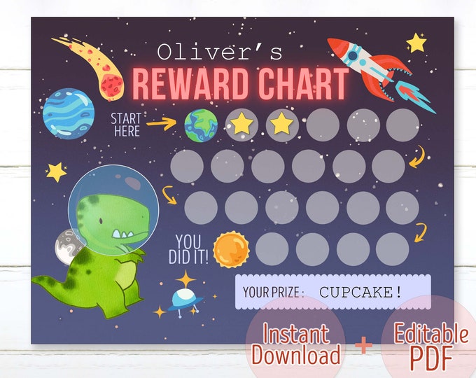 Printable Reward Chart for Kids Blue Flower Behavior Chart Toddler ...