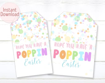 Pop It Easter Tag For Kids Printable Poppin Easter Gift Tag Popit Labels Easter Hang Tag Easter Favor Easter Basket Tag INSTANT DOWNLOAD