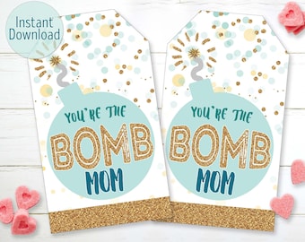 Printable Mother's Day Bath Bomb Gift Tag You're The | Etsy