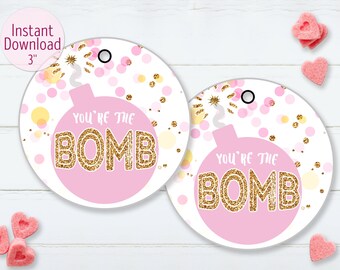 You're the BOMB Printable Gift Tag Instant Download - Etsy