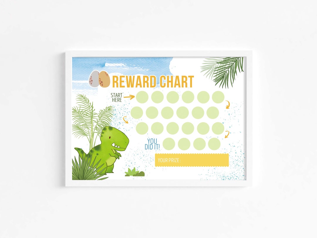 Editable Dinosaur Reward Chart for Kids Printable Fillable PDF Behavior ...