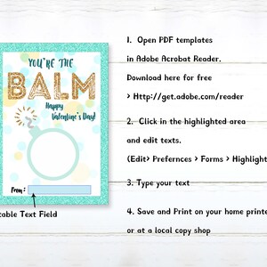 Editable You Are the Balm Valentine, EOS Lip Balm Valentine, You Are ...