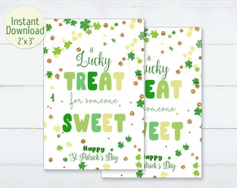 Printable a Lucky Treat For Someone Sweet Cookie Tag Happy St. Patrick's Day Cookie Card St Patty's Favors Tag Gift Label INSTANT DOWNLOAD