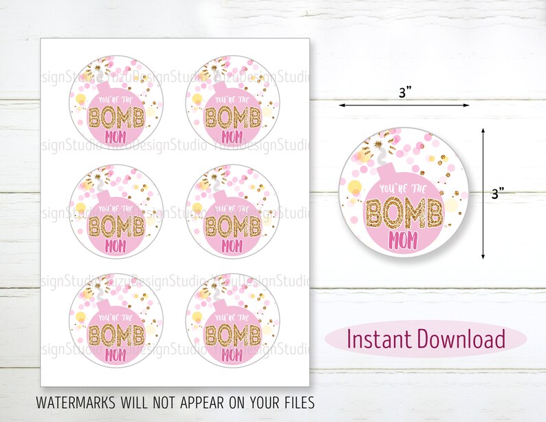 Printable You're the BOMB Mom Mother's Day Bath Bomb - Etsy