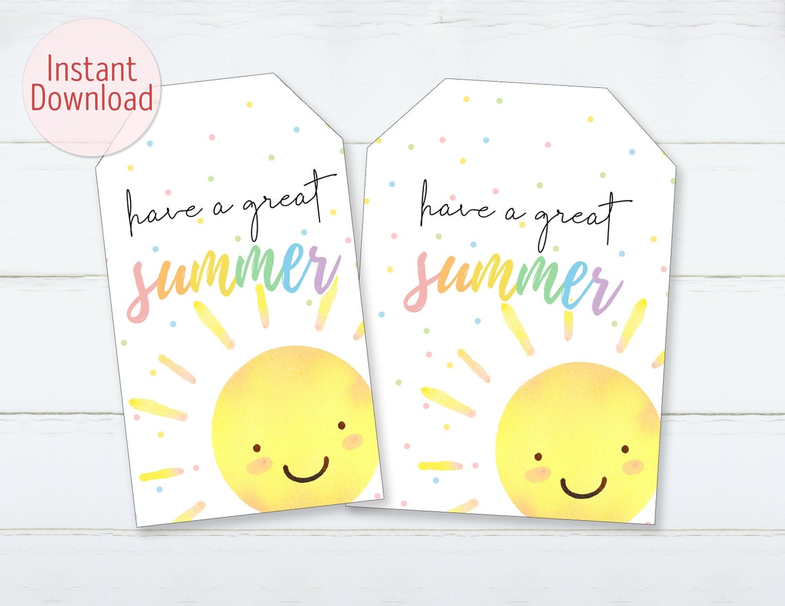 Printable Have a Great Summer Tag Cookie Tag Teacher | Etsy