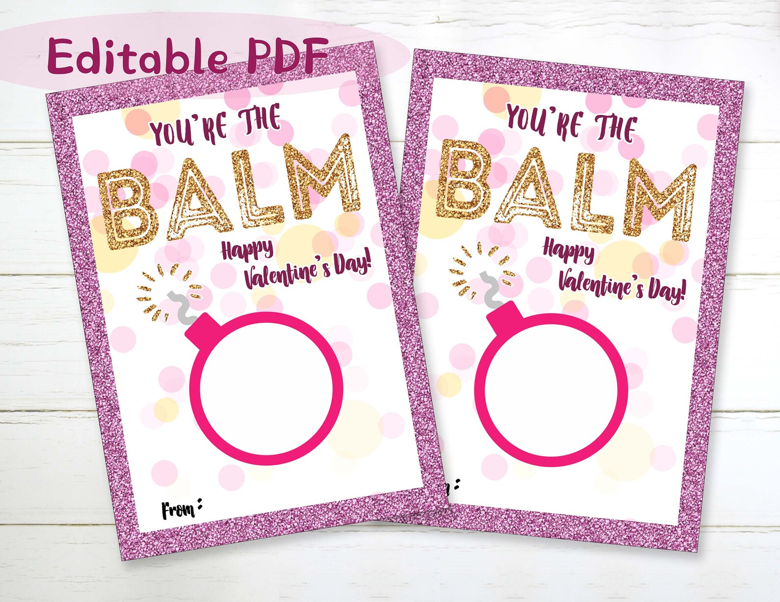 Editable EOS Lip Balm Valentine You Are the Balm Valentine Etsy