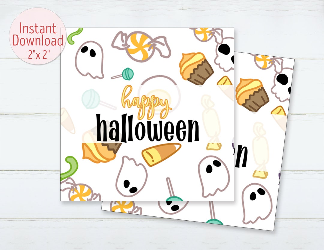 Printable Cute Ghost Tags Trick or Treat Halloween Hang Tag Party Favor ...