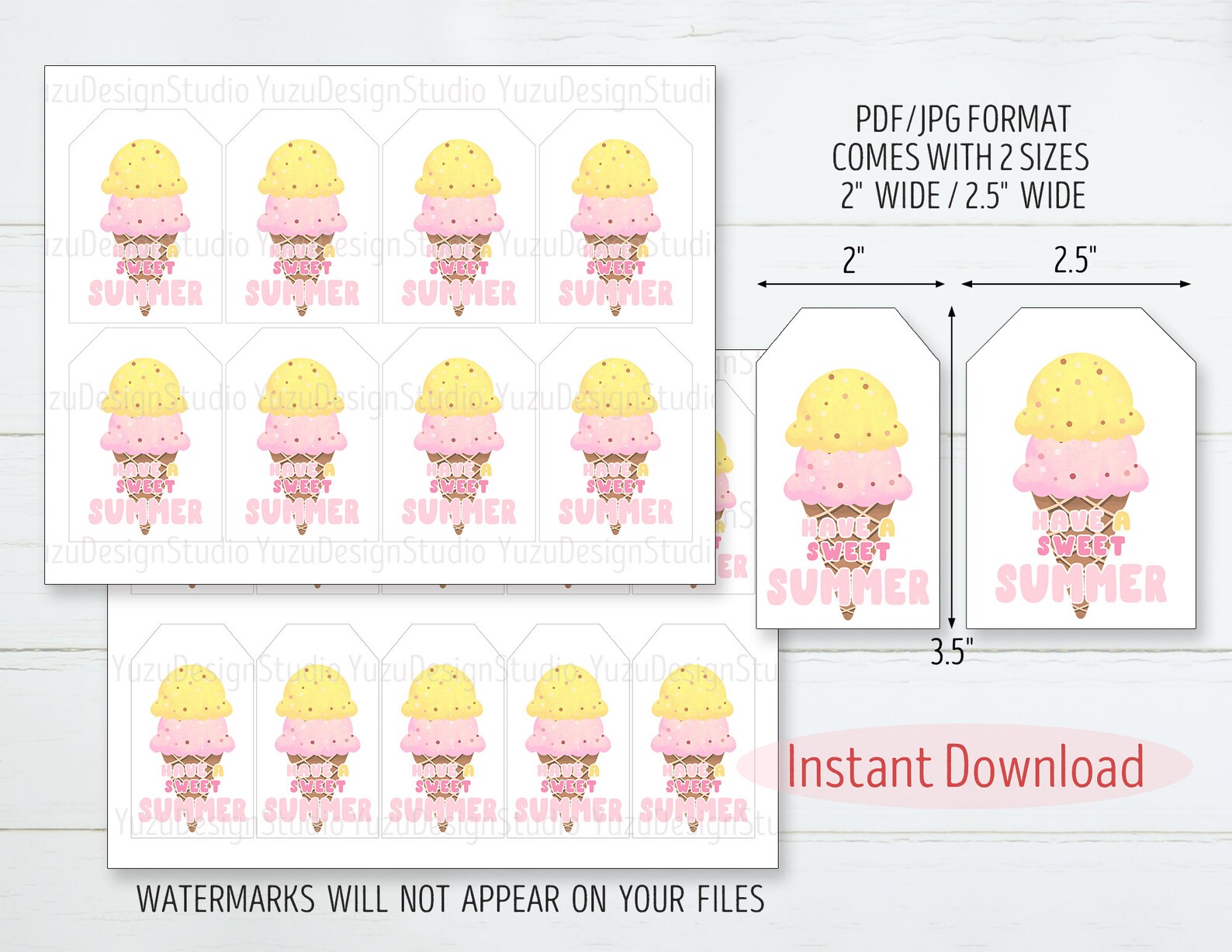 Printable Have a Sweet Summer Tag Ice Cream Favor Tags End of | Etsy