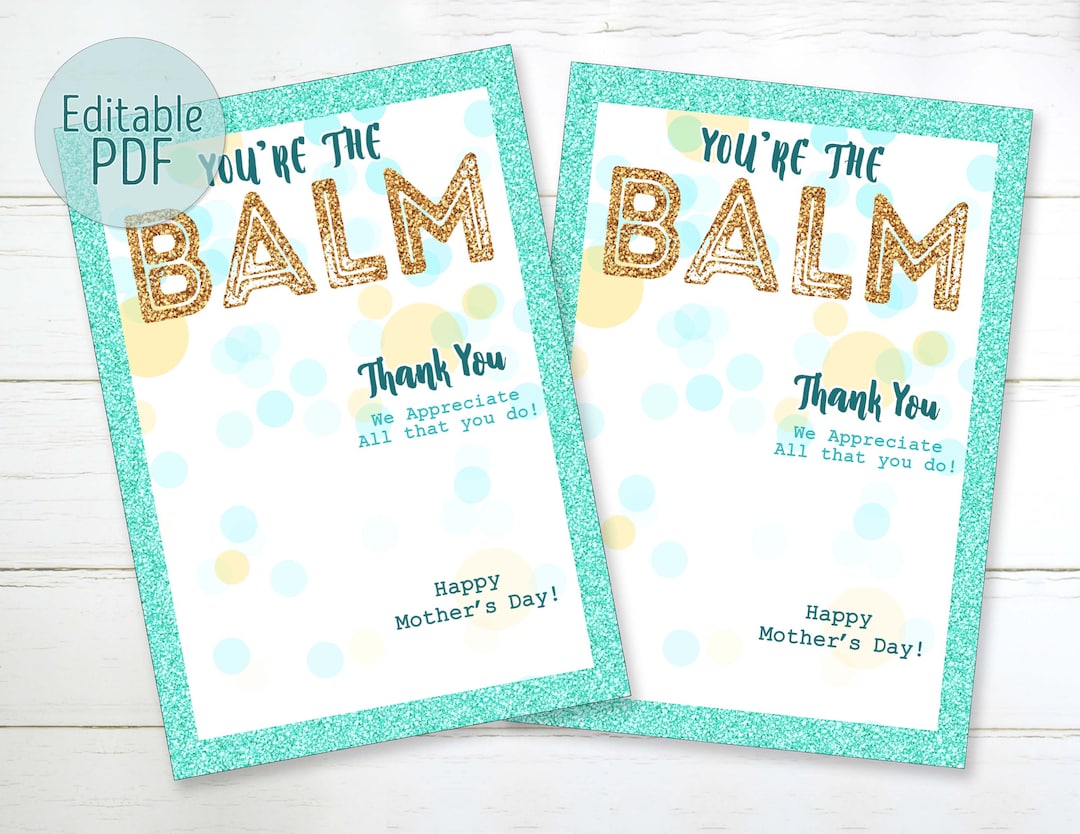 Editable Lip Balm Holder Teacher Appreciation Thank You Nurses Week You ...