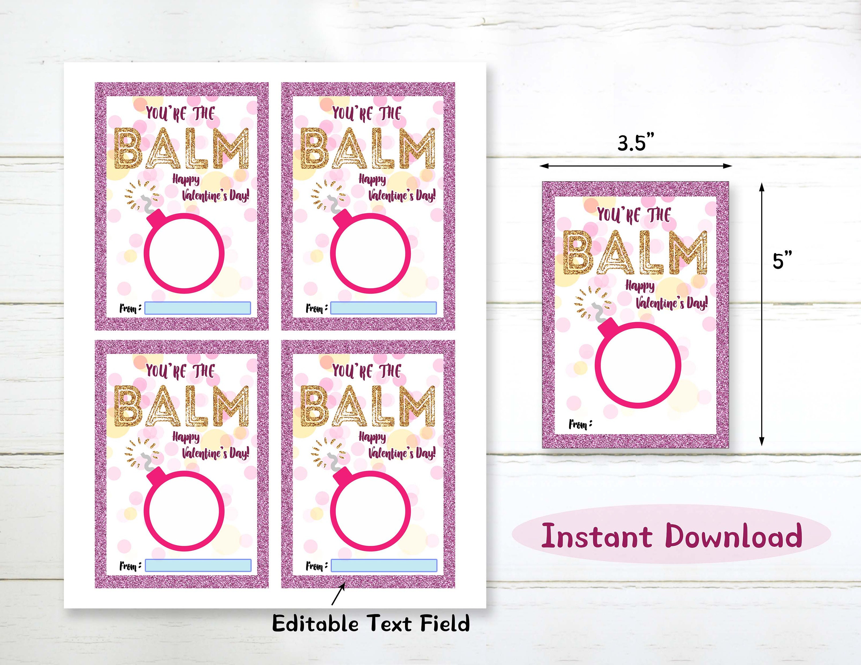 Editable EOS Lip Balm Valentine You Are the Balm Valentine - Etsy