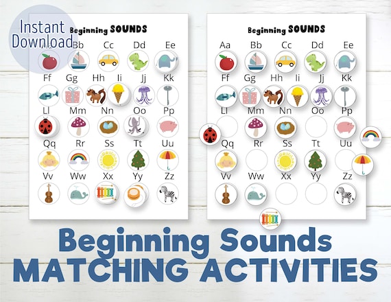 Printable Beginning Sounds Preschool Printables Worksheets ABC | Etsy