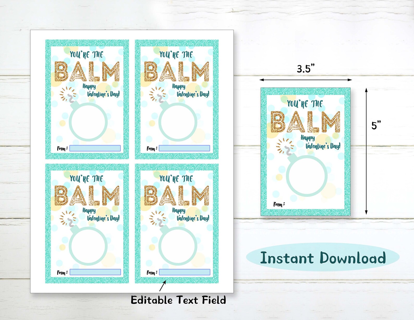 Editable You Are the Balm Valentine EOS Lip Balm Valentine | Etsy