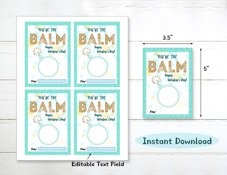 Editable You Are the Balm Valentine EOS Lip Balm Valentine | Etsy