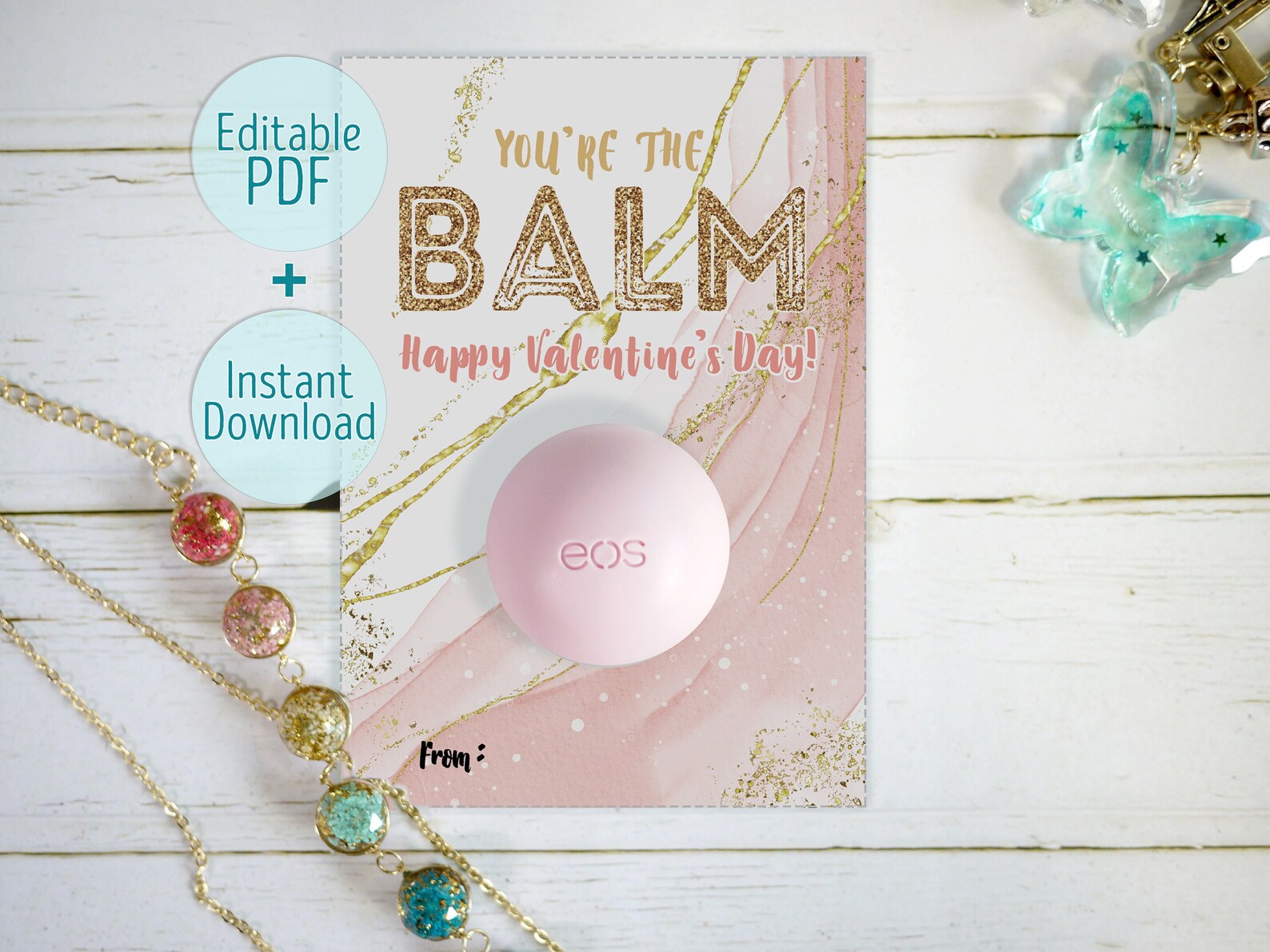 Editable EOS Lip Balm Valentine You're the Balm - Etsy
