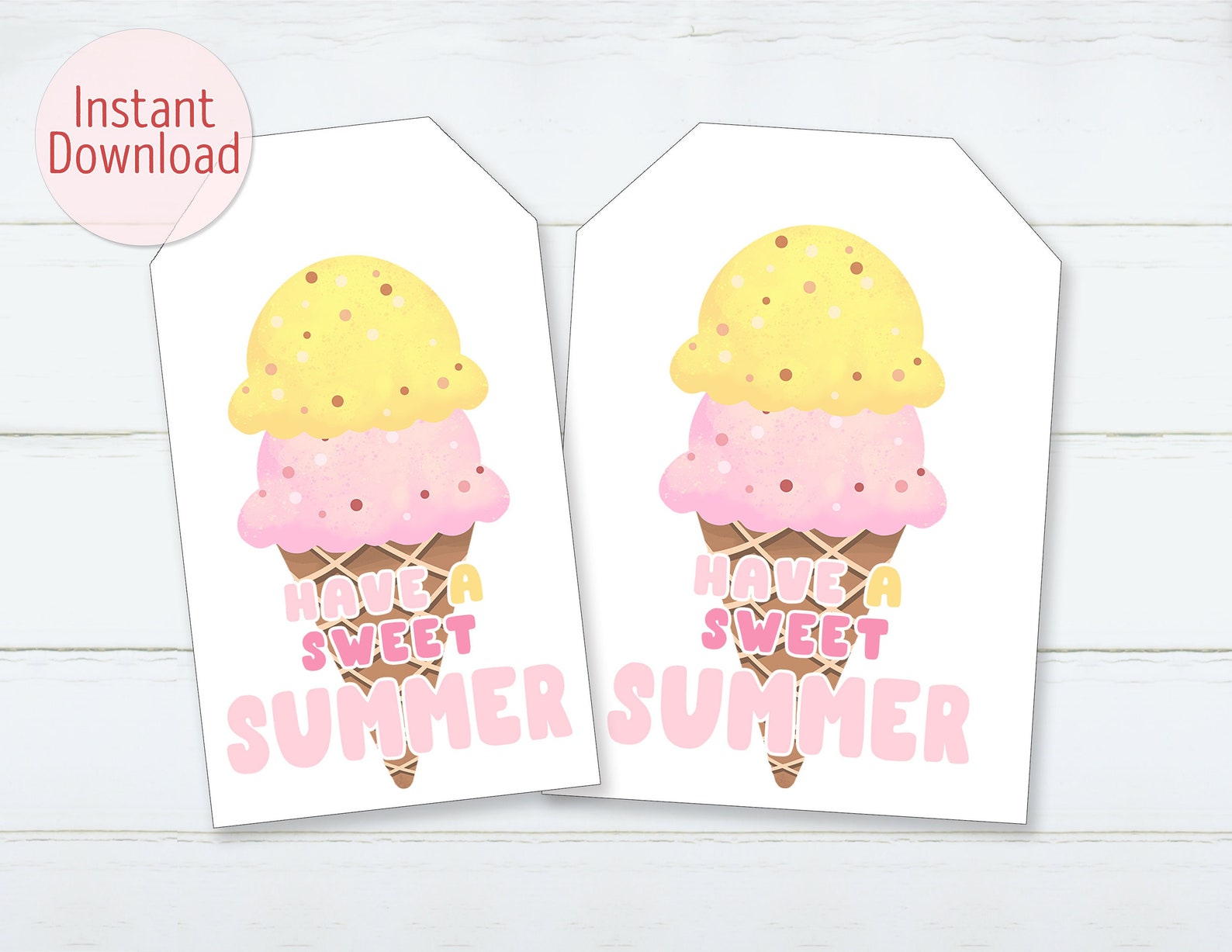 Printable Have a Sweet Summer Tag Ice Cream Favor Tags End of | Etsy