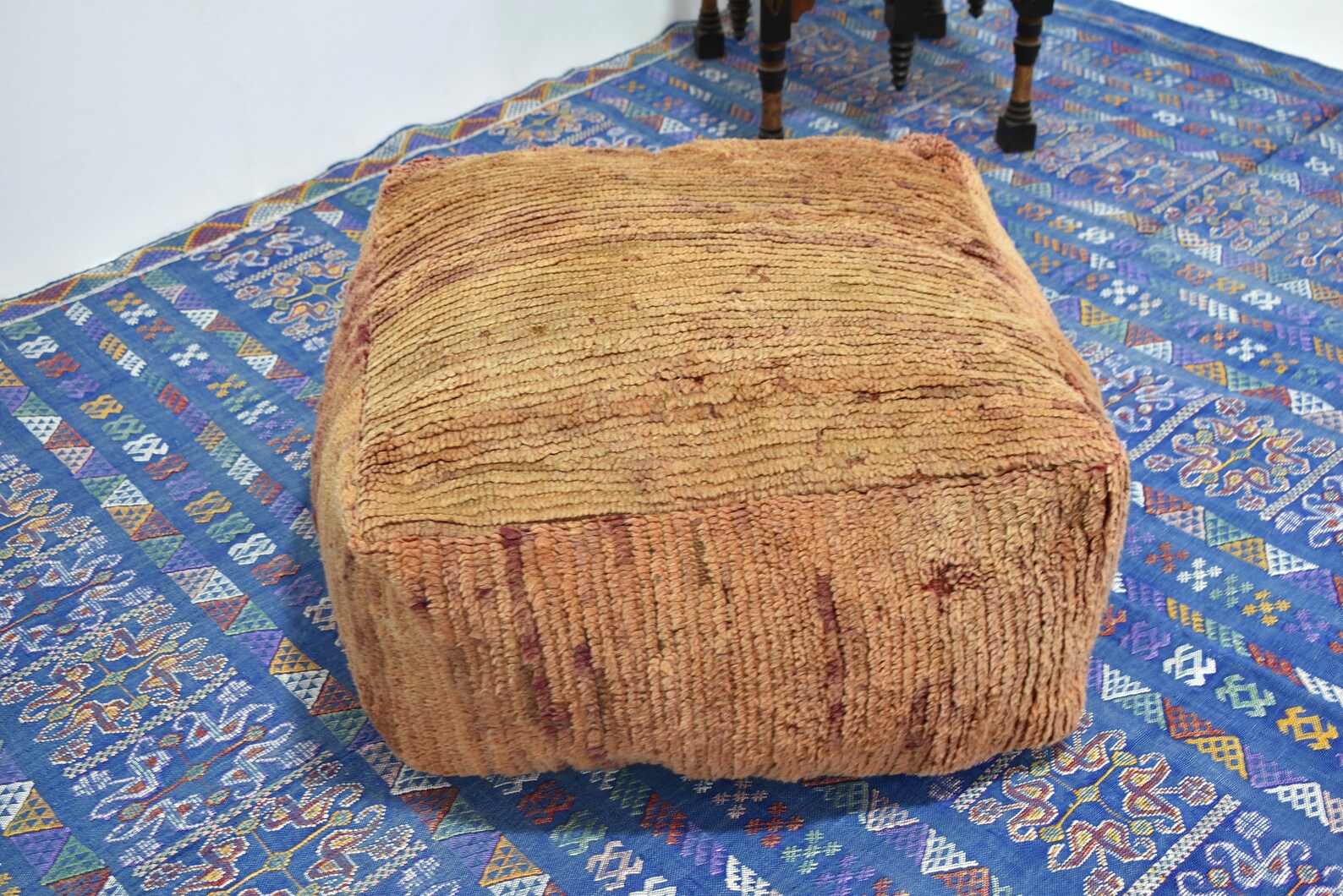 Pufs marroquíes cojín de piso funda de almohada Kilim | Etsy