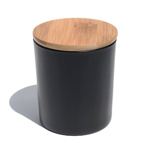 10 Oz Black matte candle jars with bamboo lids ( Set of 12 pcs)