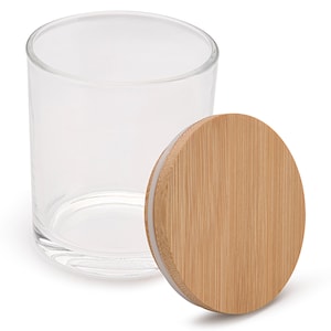 7 oz clear candle making  jars with bamboo lids ( Set of 12)