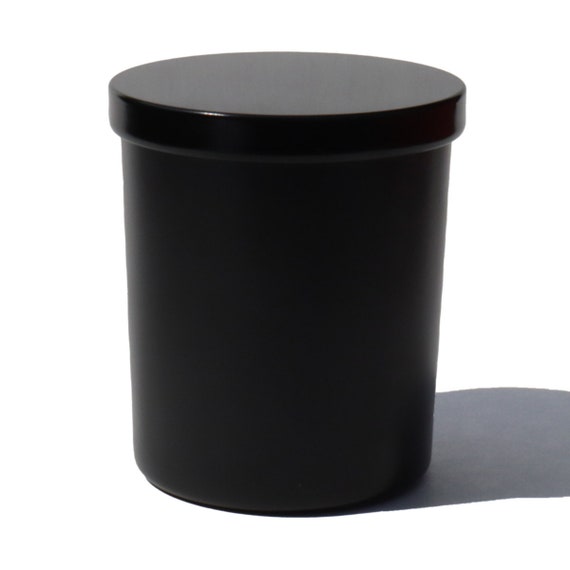 7 Oz Black matte candle jars with matte black metal lids ( Set of 12 pcs)
