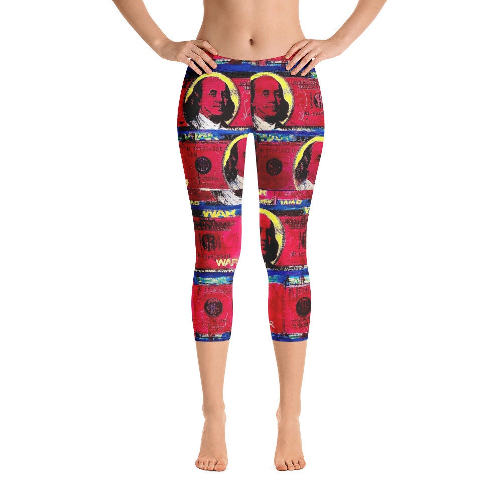 Floral Pink Capri Leggings for Women With High Waist for Tummy Control 