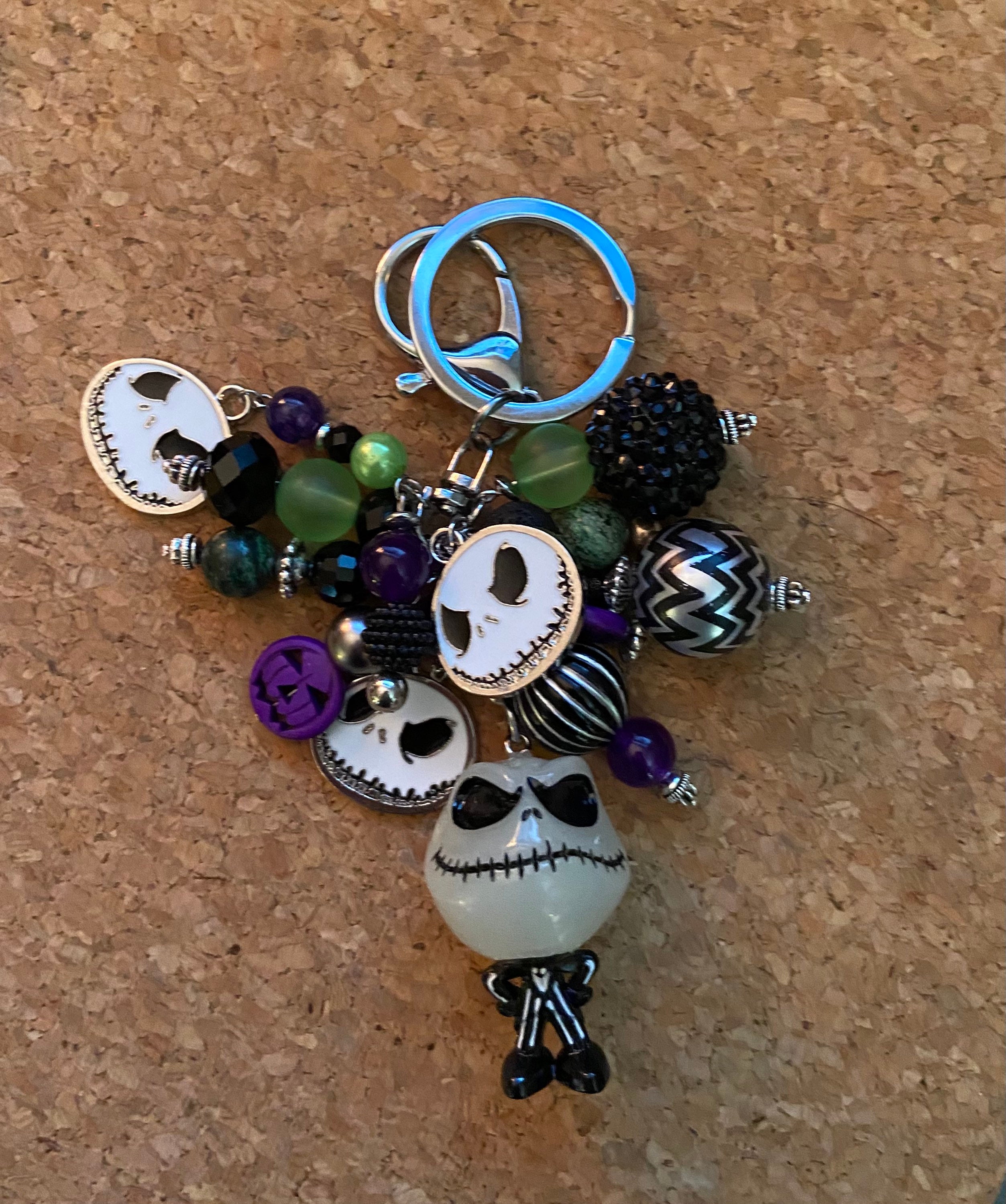Jack Skellington Chunky Charm Keychain Etsy