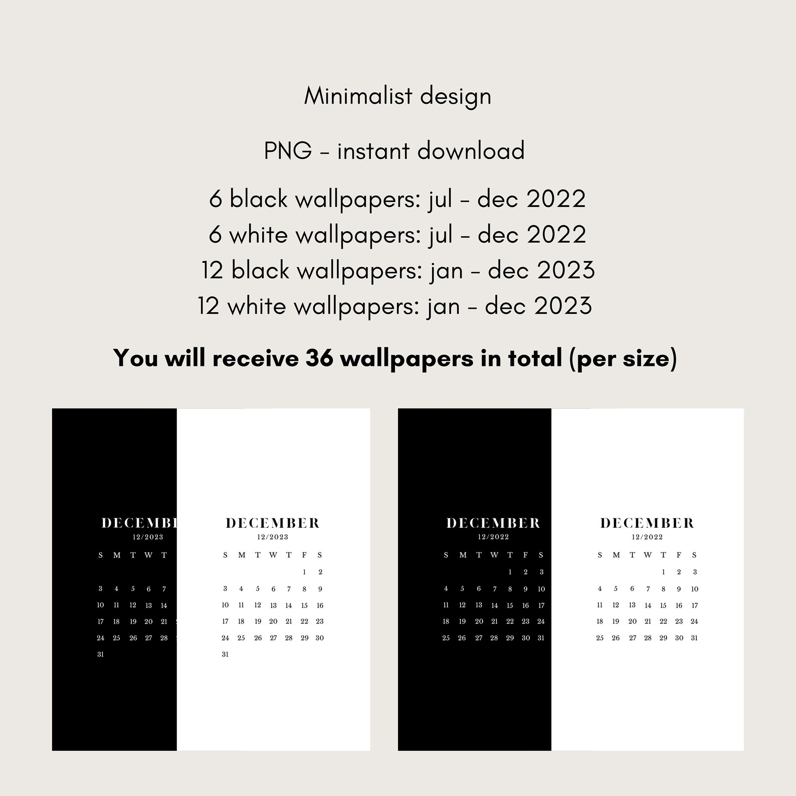 2022 Calendar Wallpaper 2023 Calendar Wallpaper Iphone Etsy