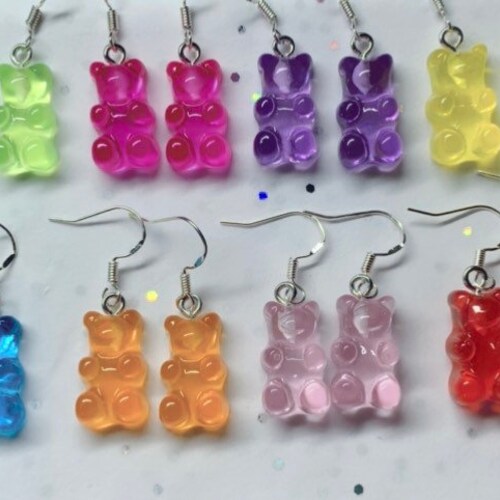 Gummy Bear Earrings Multicoloured Birthday Gift for Her for | Etsy